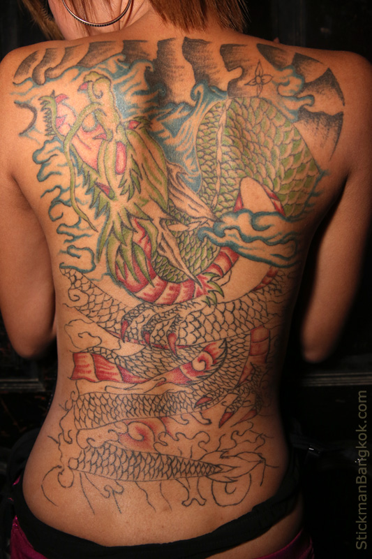 Tattooed Thai Bargirls Stickman Bangkok